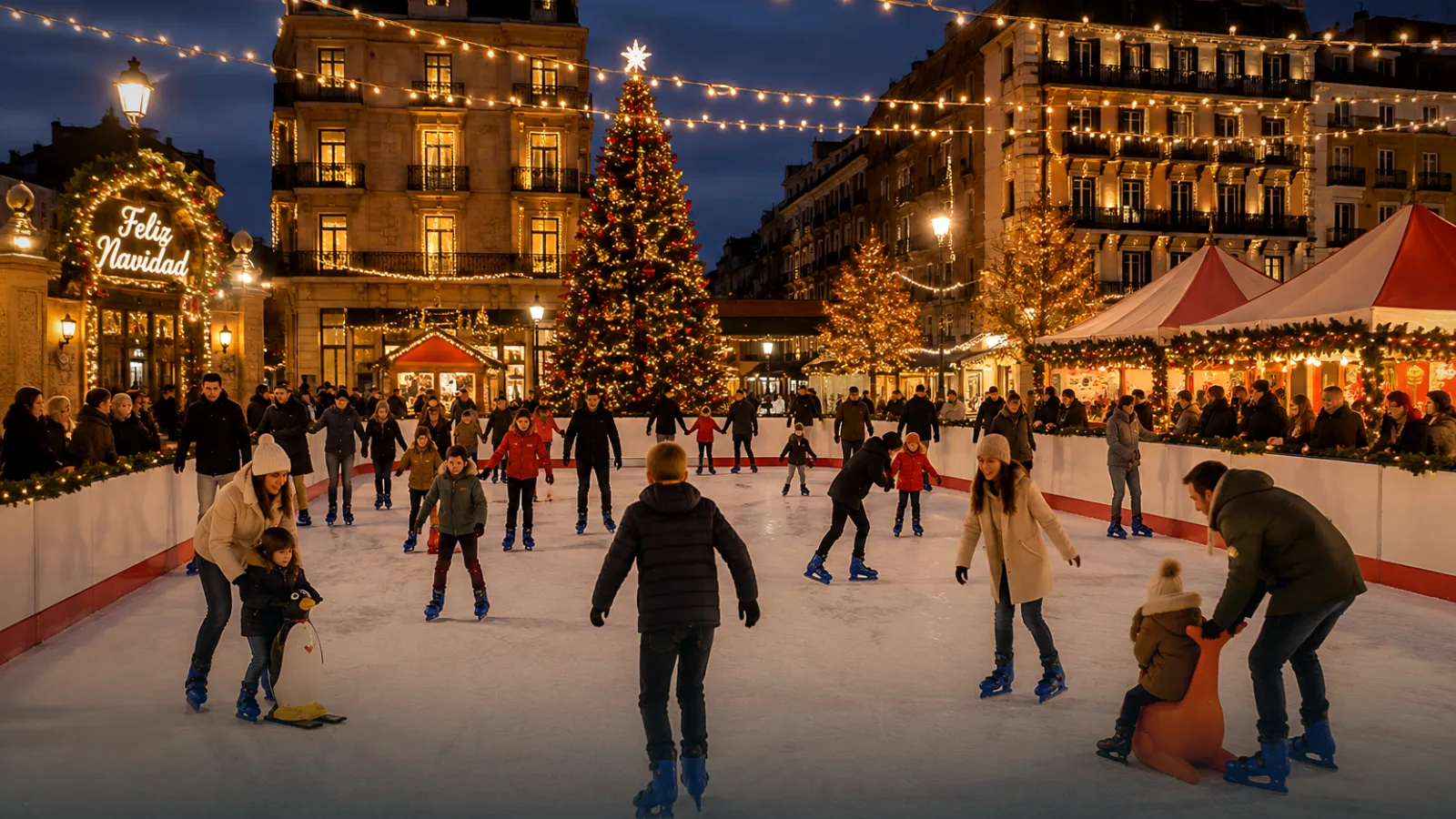 Pista de hielo sintético montada para un evento